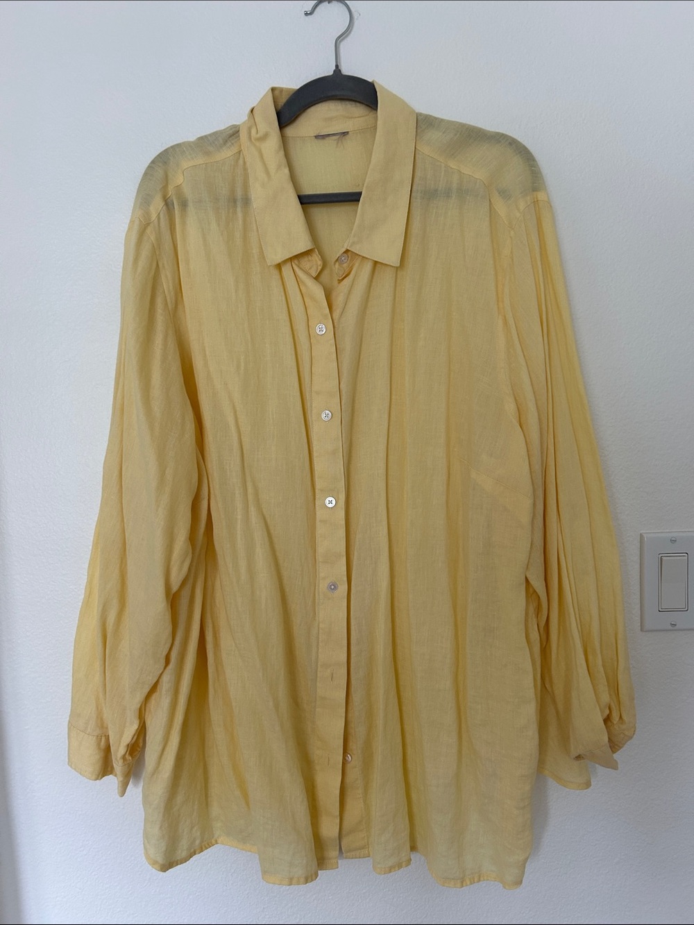 Lightweight Yellow Button-Up Shirt